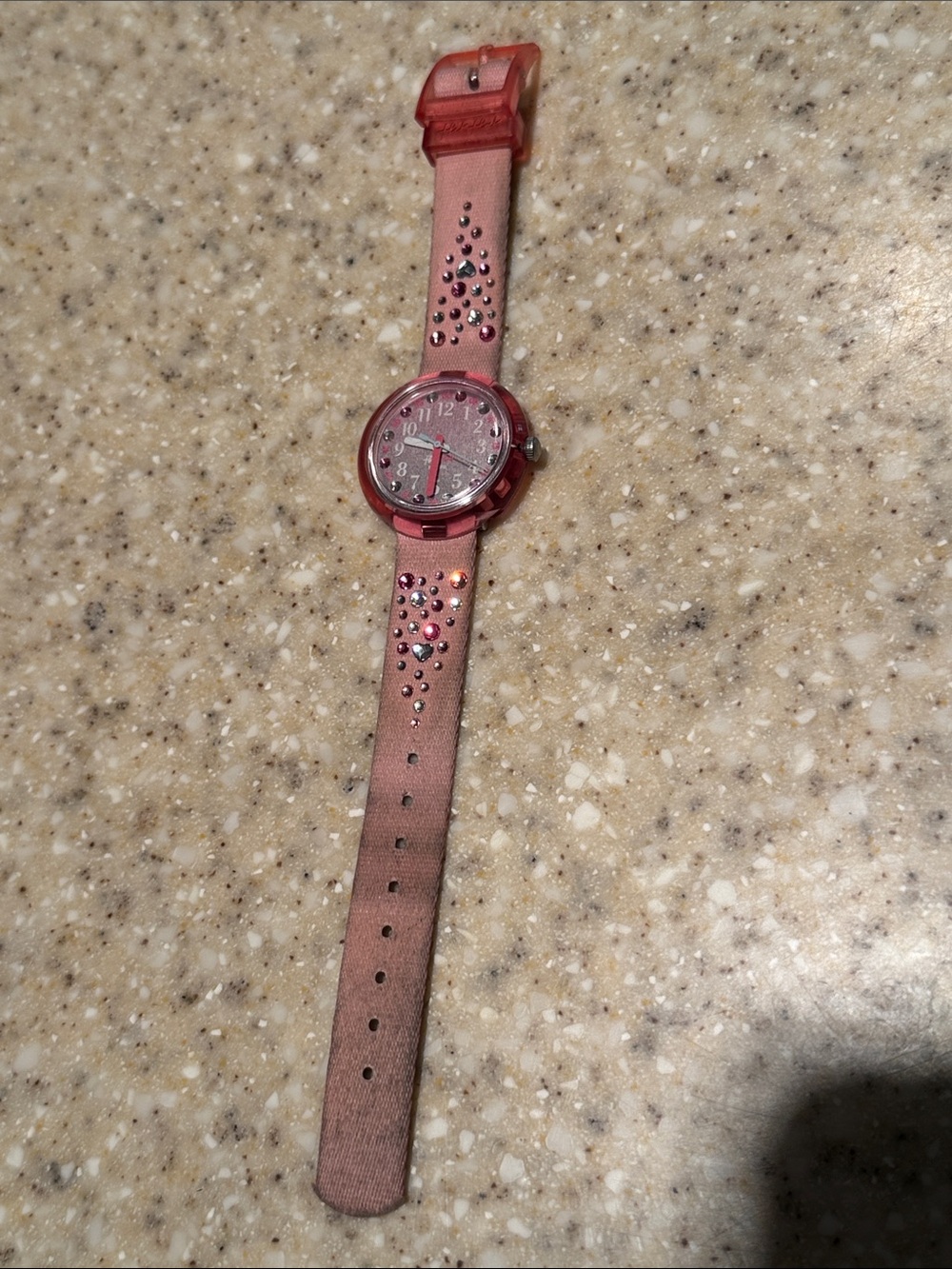 Flik Flak Pink Crystal Accent Girls Watch